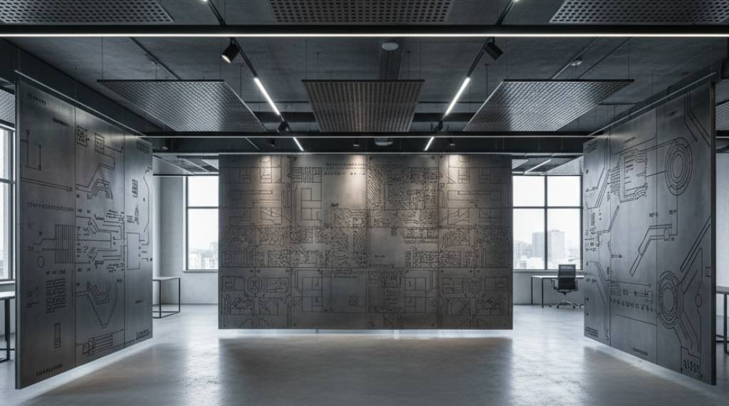 Paneles decorativos técnicos para espacios industriales