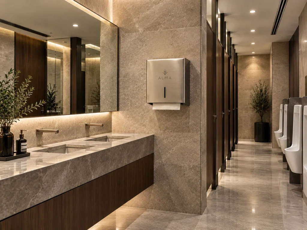 Equipamiento de baño personalizado con grabado láser y PVD Grabado láser dispensadores papel